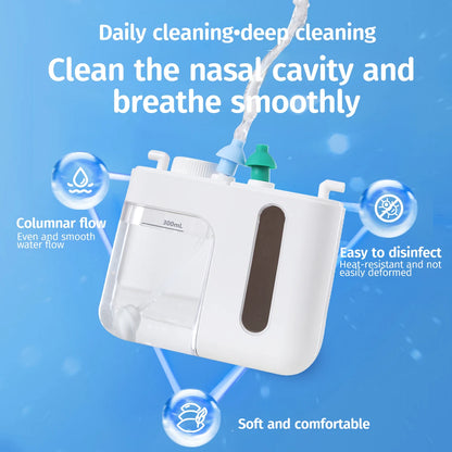 Nasal Wash Positive and Negative Pressure Nose Cleaner Nasal Irrigator Neti Pot for Adults and Children Double Pressure Health Care Device
