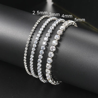 Modern Crystals Tennis Bracelets for Men Women Silver Color 2.5mm/3mm/4mm/5mm Zircon Fashion Jewelry