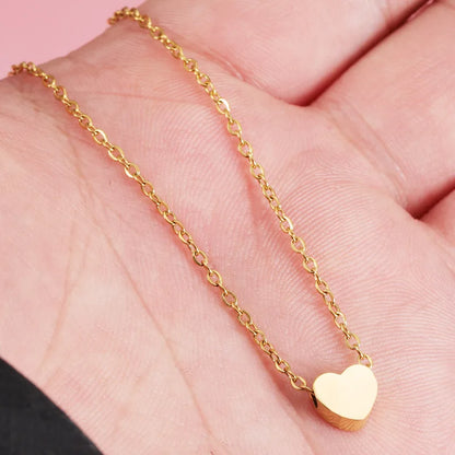 Heart Love Minimalist Necklaces for Women Girls Silver Gold Color Dainty Fashion Jewelry Clavicle Bijoux
