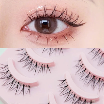 Wispy Manga Style Eyelashes Soft Natural Thick False Daily Eye Lashes Dating Makeup Eye Accessories 5 Pairs - 10pcs