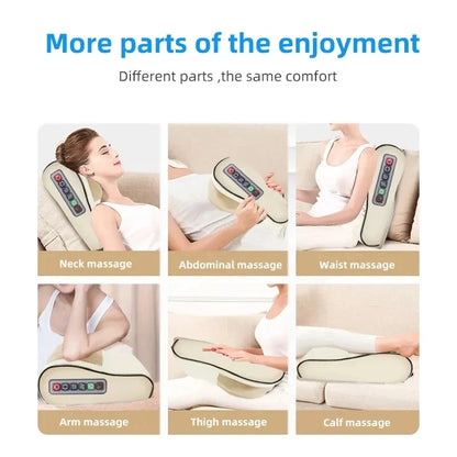 Infrared Heating Electric Back Neck Shoulder Massager Pillow Deep Tissue Kneading For Waist Legs Shoulders and Neck