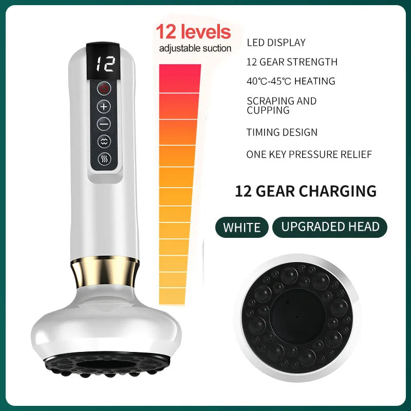 Intelligent Infrared Electric Heating Vacuum Cupping Massager Suction Cup Gua Sha Anti Cellulite Beauty Health Body Slimming Device