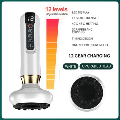 Intelligent Infrared Electric Heating Vacuum Cupping Massager Suction Cup Gua Sha Anti Cellulite Beauty Health Body Slimming Device