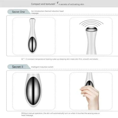 Portable Electric Eye Bags Fine Lines Remover Anti Wrinkle Massager Beauty Instrument Exquisite Eye Skin De-Bagging De-Watering Reduce Fine Lines Care Tool
