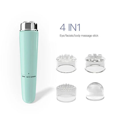 Mini Portable Electric Micro Vibration Facial and Eye Beauty Massager for Dark Circles Eye Bags Puffiness Remover Muscle Relaxation