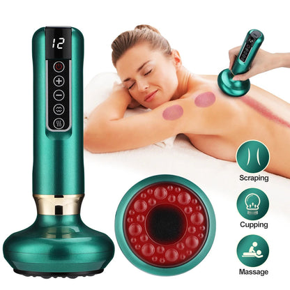 Intelligent Infrared Electric Heating Vacuum Cupping Massager Suction Cup Gua Sha Anti Cellulite Beauty Health Body Slimming Device