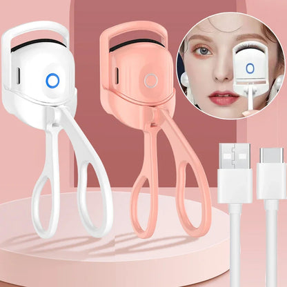 Electric Portable Heated Eyelash Curler Comb Eye Lash Perm Long Lasting Thermal Eyelash Curler Makeup Tool