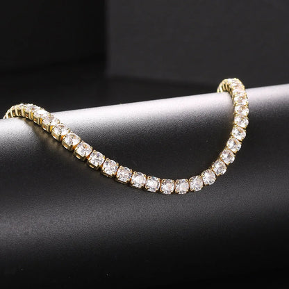 Luxurious Shiny Crystals Tennis Chain Choker Necklace for Women Jewelry Bling Iced Out Accessories