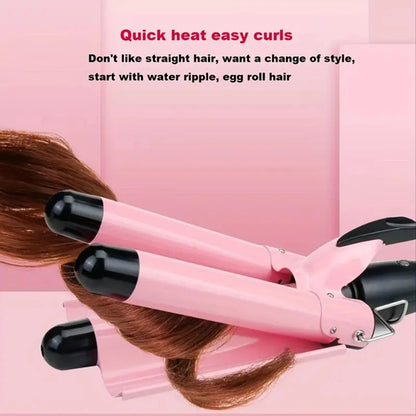 Temperature Control Professional Triple Barrel Ceramic Hair Curling Iron Styling Wavy Hair Style Tool Hair Care Accessory