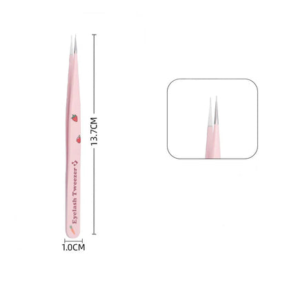 Stainless Steel Anti-Static False Eyelash Tweezers Pincet Curved Strip 3D Lashes Extension Tweezer Makeup Tools Eye Accessories