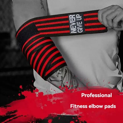 Long Elbow Guard Wrap Strap Pad for Sports Gym Bench Press Weightlifting Winding Pressure Protective Gear Equipment Booster Stripes