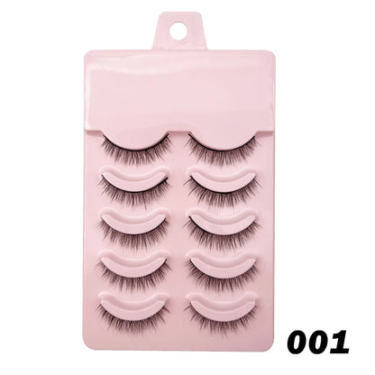 Wispy Manga Style Eyelashes Soft Natural Thick False Daily Eye Lashes Dating Makeup Eye Accessories 5 Pairs - 10pcs
