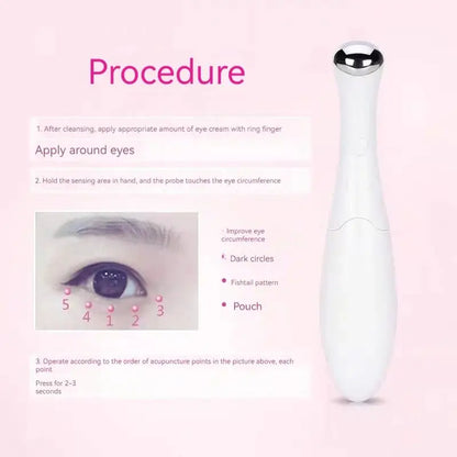 Portable Electric Eye Bags Fine Lines Remover Anti Wrinkle Massager Beauty Instrument Exquisite Eye Skin De-Bagging De-Watering Reduce Fine Lines Care Tool