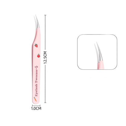 Stainless Steel Anti-Static False Eyelash Tweezers Pincet Curved Strip 3D Lashes Extension Tweezer Makeup Tools Eye Accessories