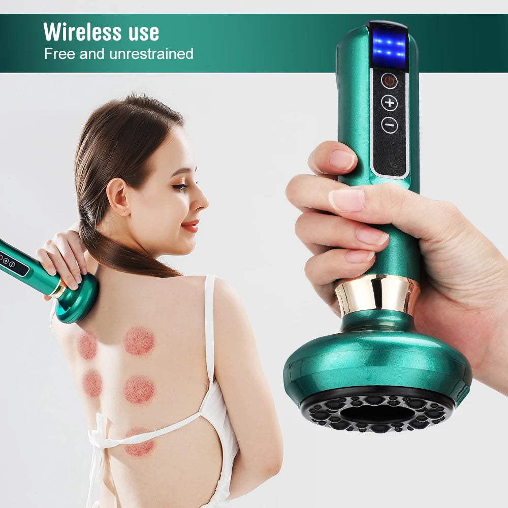 Intelligent Infrared Electric Heating Vacuum Cupping Massager Suction Cup Gua Sha Anti Cellulite Beauty Health Body Slimming Device