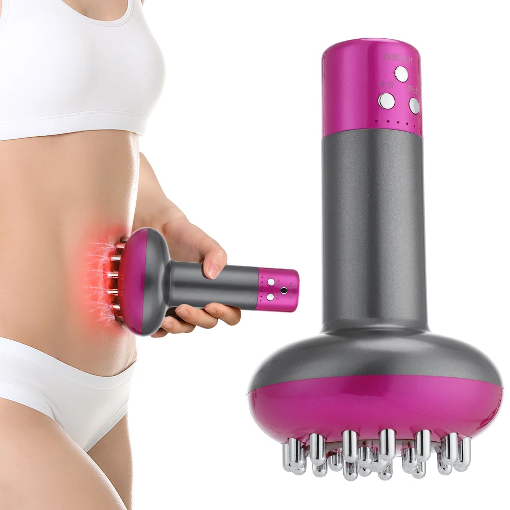 Electric Infrared Fat Burning Anti-cellulite Meridian Massage Brush Gua Sha Lymphatic Heating Microcurrent Body Slim Massager