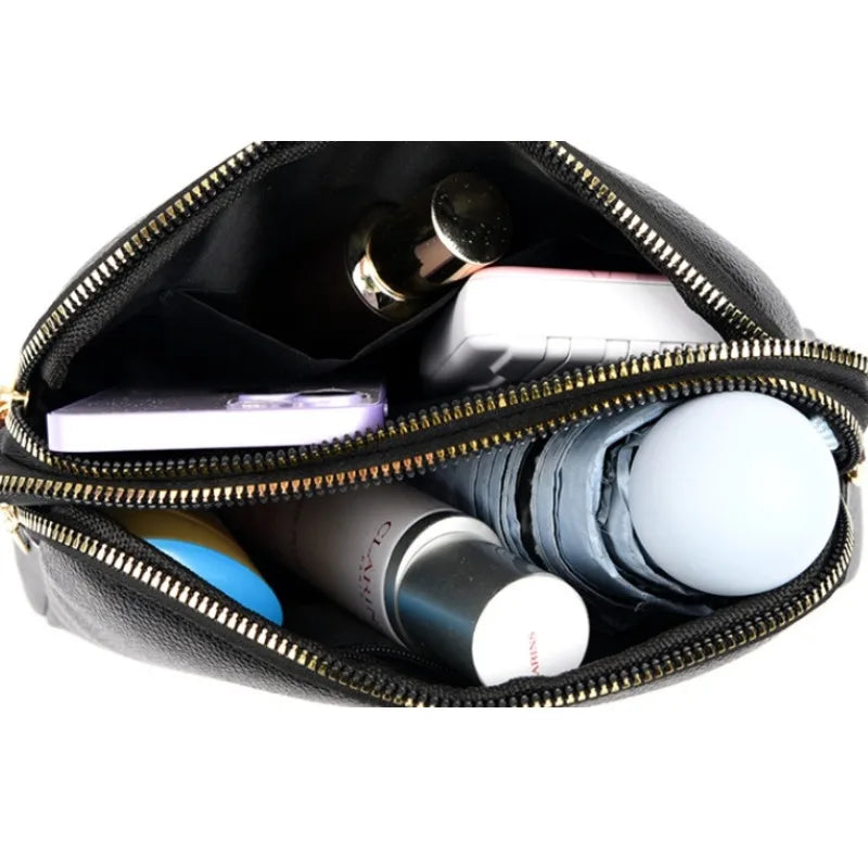 Exquisite Genuine Leather Square Shoulder Handbag Purse for Women Luxury Cowhide Women's Messenger Crossbody Flap Bag