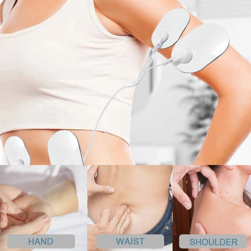 Mini Portable Back Neck and Spine Remote Control Massager with Patches for Full Body Massage with Multi-mode Adjustment
