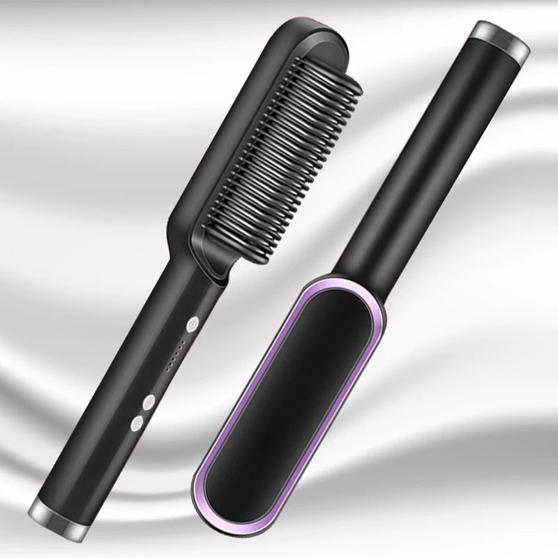 Electric Intelligent Temperature Control Ceramic Hair Straightener Brush Professional Fashion Fast Heating for Perfectly Straight Hair