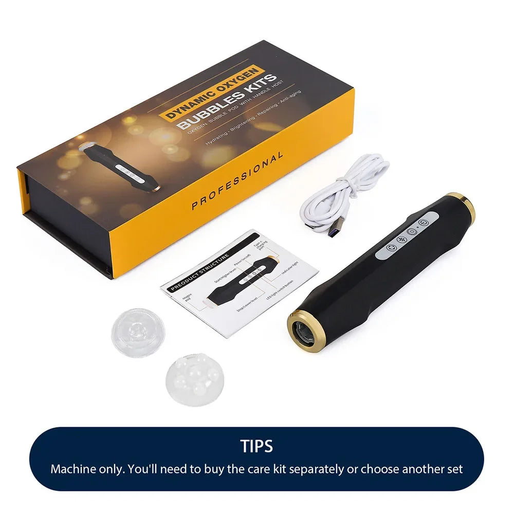 Portable Anti-aging CO2 Oxygen Bubble Pen Rechargeable Facial Cleaning Device Balance Serum Input Pen Skin Care Tool