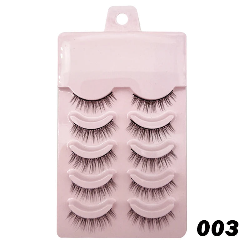 Wispy Manga Style Eyelashes Soft Natural Thick False Daily Eye Lashes Dating Makeup Eye Accessories 5 Pairs - 10pcs