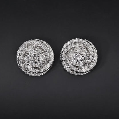Luxury Spiral Crystals Stud Earrings for Women Fashion Versatile Jewelry Accessories