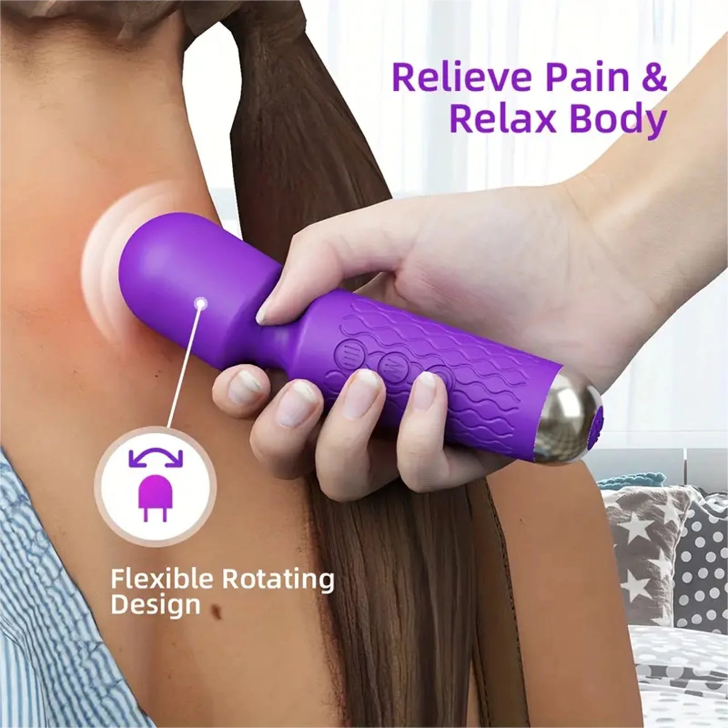 Portable Electric Muscle Stimulator Massage Stick for Back Neck Legs and Waist Relieve Fatigue and Muscle Strains