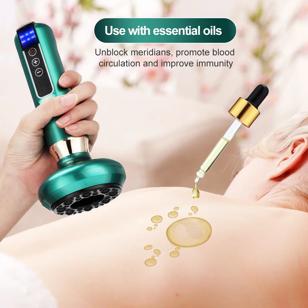 Intelligent Infrared Electric Heating Vacuum Cupping Massager Suction Cup Gua Sha Anti Cellulite Beauty Health Body Slimming Device