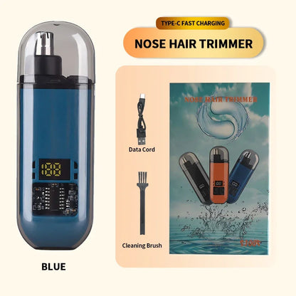Mini Rechargeable Electric Nose Ear Hair Trimmer Clipper Multi-kinetic Shaving 2-in-1 Fully Automatic and Washable