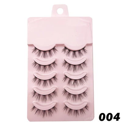 Wispy Manga Style Eyelashes Soft Natural Thick False Daily Eye Lashes Dating Makeup Eye Accessories 5 Pairs - 10pcs