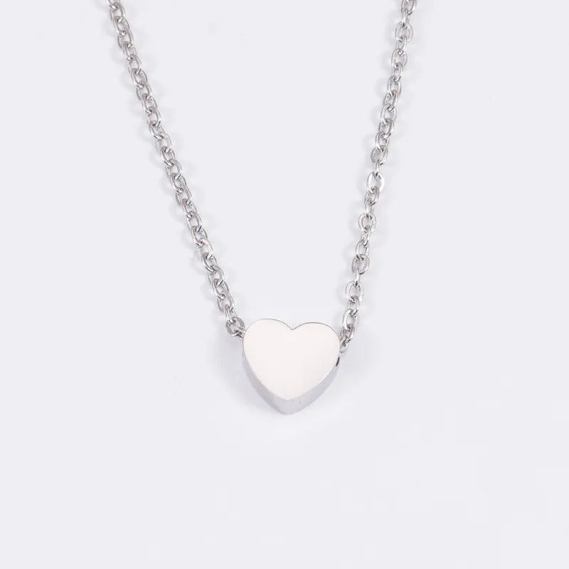 Heart Love Minimalist Necklaces for Women Girls Silver Gold Color Dainty Fashion Jewelry Clavicle Bijoux