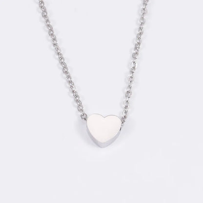 Heart Love Minimalist Necklaces for Women Girls Silver Gold Color Dainty Fashion Jewelry Clavicle Bijoux