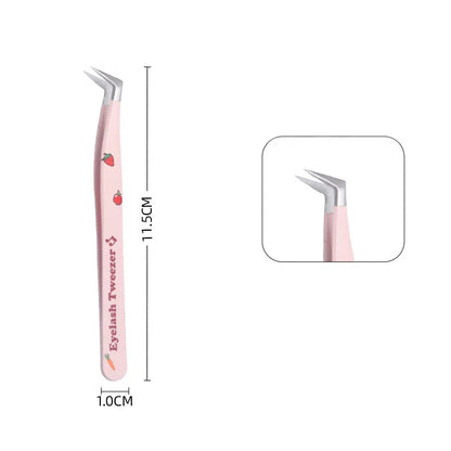 Stainless Steel Anti-Static False Eyelash Tweezers Pincet Curved Strip 3D Lashes Extension Tweezer Makeup Tools Eye Accessories