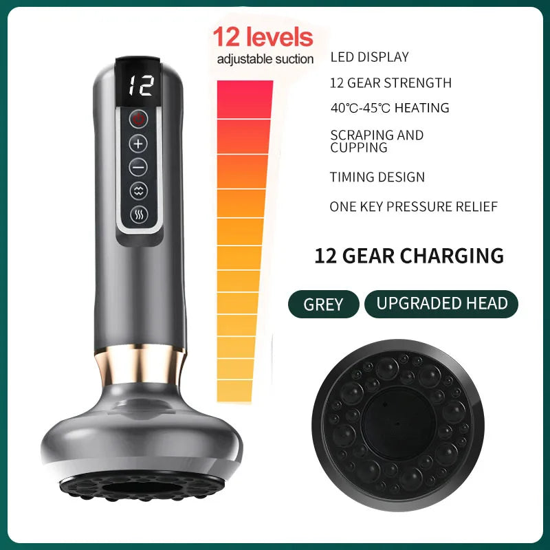 Intelligent Infrared Electric Heating Vacuum Cupping Massager Suction Cup Gua Sha Anti Cellulite Beauty Health Body Slimming Device