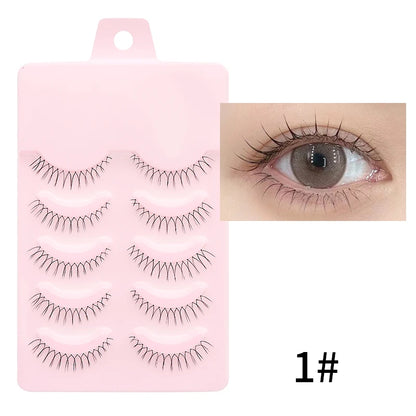 Wispy Manga Style Eyelashes Soft Natural Thick False Daily Eye Lashes Dating Makeup Eye Accessories 5 Pairs - 10pcs