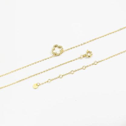 Four Leaf Clover Pendant Necklace 925 Sterling Silver Gold Color Flower Chain Luxury Fine Womens Jewelry