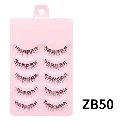 Wispy Manga Style Eyelashes Soft Natural Thick False Daily Eye Lashes Dating Makeup Eye Accessories 5 Pairs - 10pcs