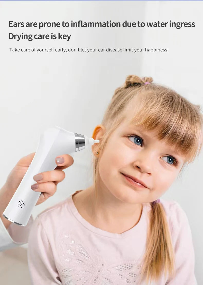 Intelligent Constant Temperature Ear Dryer 3 Speed Blower Levels for Ear Canal Drying and Care with 3 Types of Ear Tips