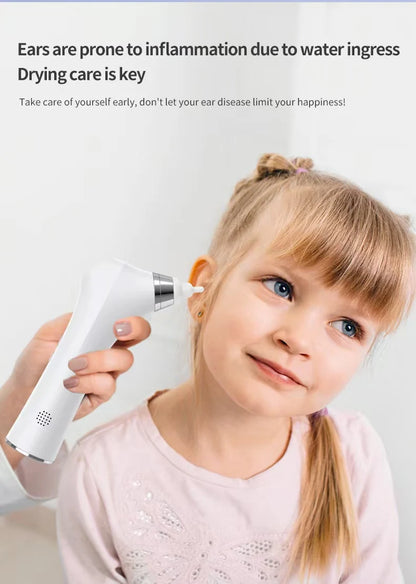 Intelligent Constant Temperature Ear Dryer 3 Speed Blower Levels for Ear Canal Drying and Care with 3 Types of Ear Tips