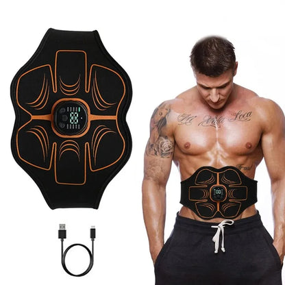 Electric Fitness Slimming Abdominal ABS Muscle Stimulator EMS Trainer Belt Home Gym Massager Waist Belly Weight Loss USB Rechargeable
