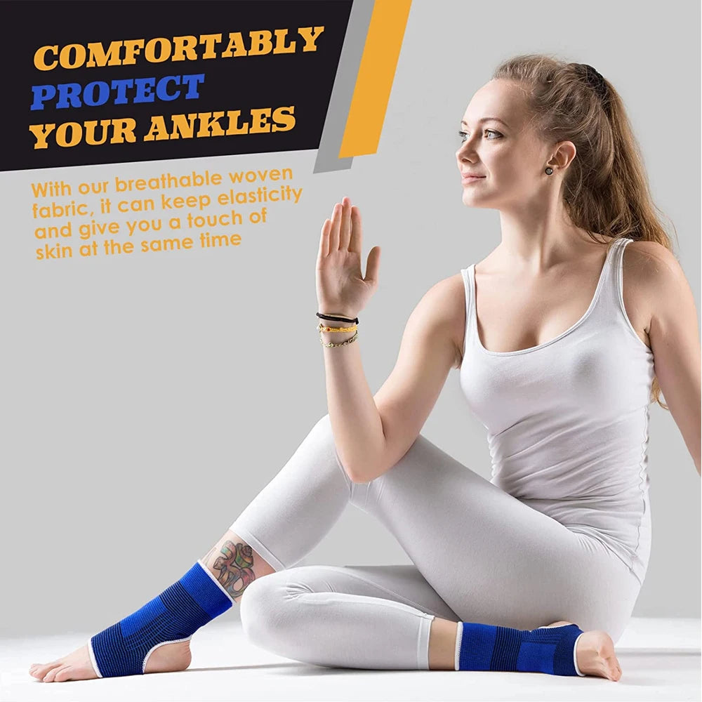 Super Soft Elastic Ankle Sleeve Open Heel Support Protection for Gym Running Foot Bandage Ankle Brace Guard Sport Fitness 1 Pair