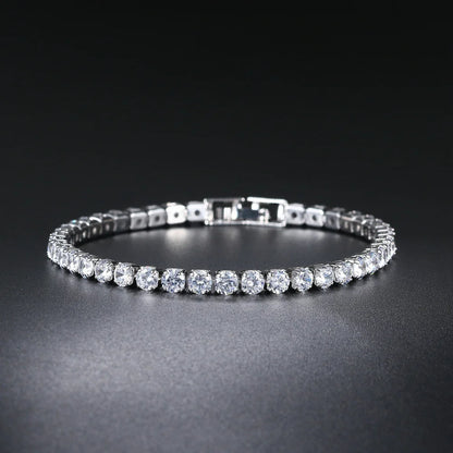 Modern Crystals Tennis Bracelets for Men Women Silver Color 2.5mm/3mm/4mm/5mm Zircon Fashion Jewelry