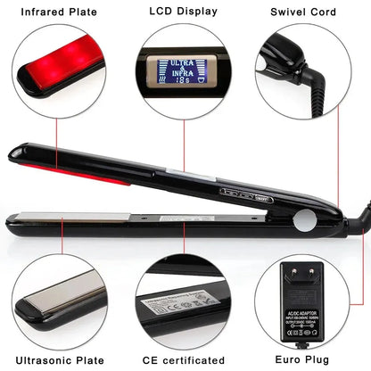 Ultrasonic Infrared Cold Hair Care Flat Iron for Frizzy Hair Keratin Treatment Recovers Damaged Hair