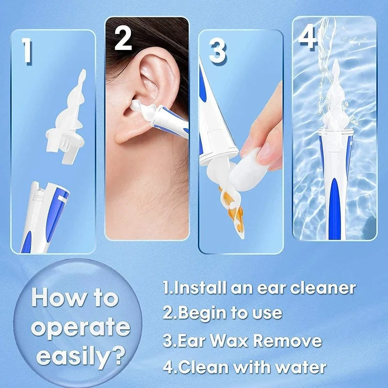 Spiral Silicone Ear Wax Remover Cleaner Set Personal Soft Cleaning Beauty Health Care Scoop Tools