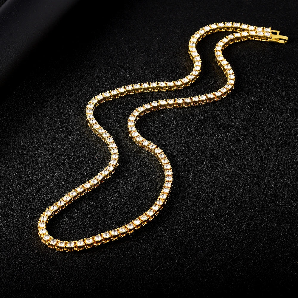 Luxury 4mm Tennis Chain Necklace Bracelet for Men Women Unisex Fashion Iced Out Bling Jewelry