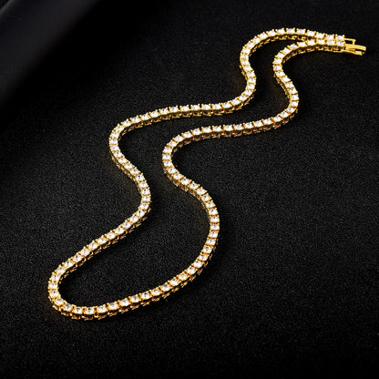 Luxury 4mm Tennis Chain Necklace Bracelet for Men Women Unisex Fashion Iced Out Bling Jewelry