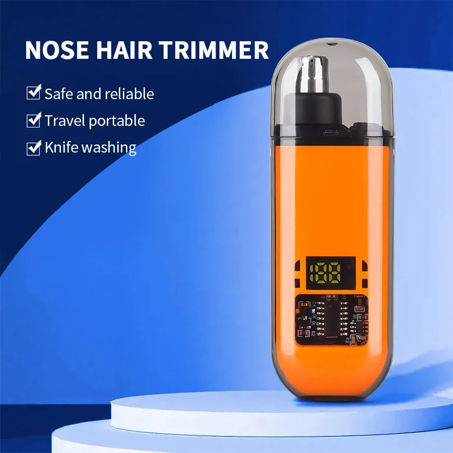 Mini Rechargeable Electric Nose Ear Hair Trimmer Clipper Multi-kinetic Shaving 2-in-1 Fully Automatic and Washable
