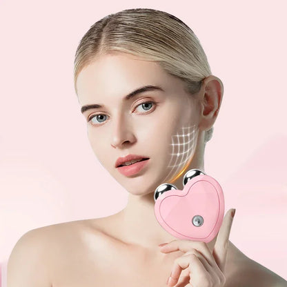 Portable Micro Current Beauty Face Lifting Anti Wrinkle Roller Slimming Massager EMS Mini Delicate Contouring Firming Facial Care Tool