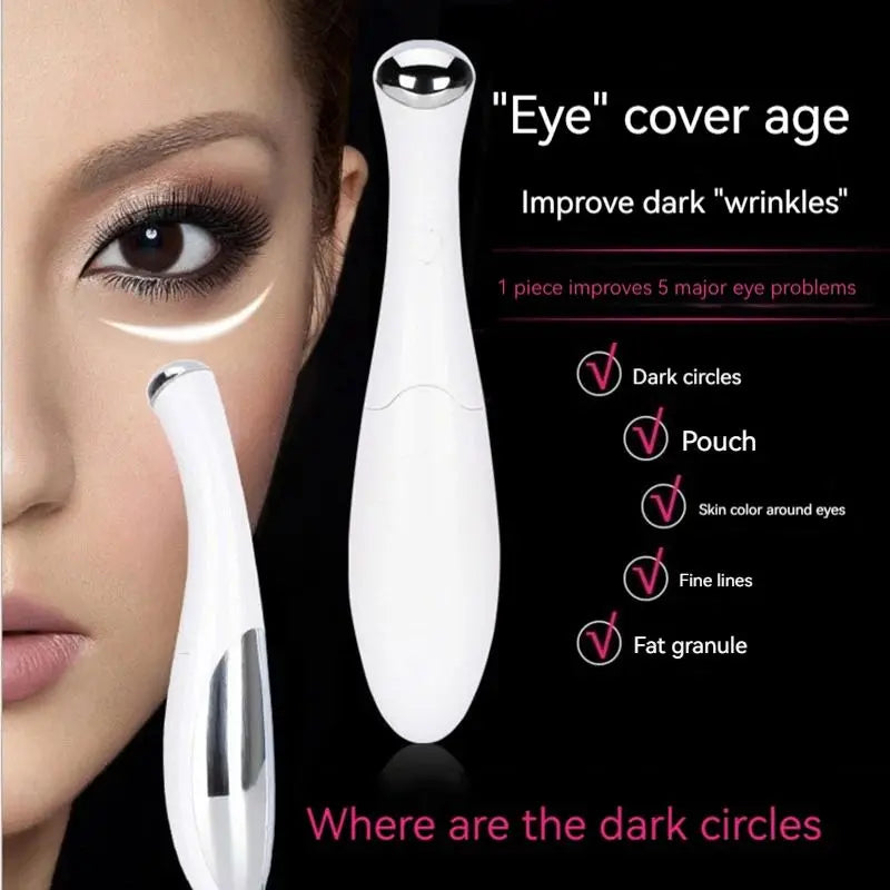 Portable Electric Eye Bags Fine Lines Remover Anti Wrinkle Massager Beauty Instrument Exquisite Eye Skin De-Bagging De-Watering Reduce Fine Lines Care Tool