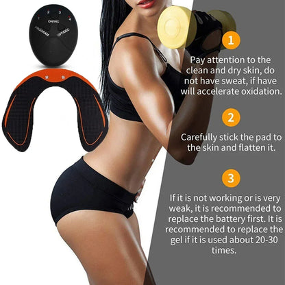 Wireless Smart EMS Buttocks Hips Fitness Muscle Stimulator Toner Massager Electric Stimulation Body Slimming Trainer